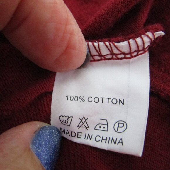 Dark Red Cotton Cat Lovers Graphic T-Shirt - Picture 8 of 9